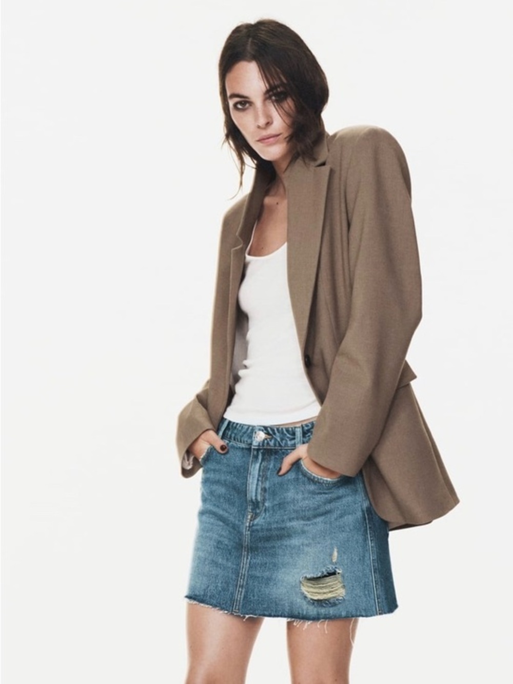 Zara Taupe oversized women Blazer